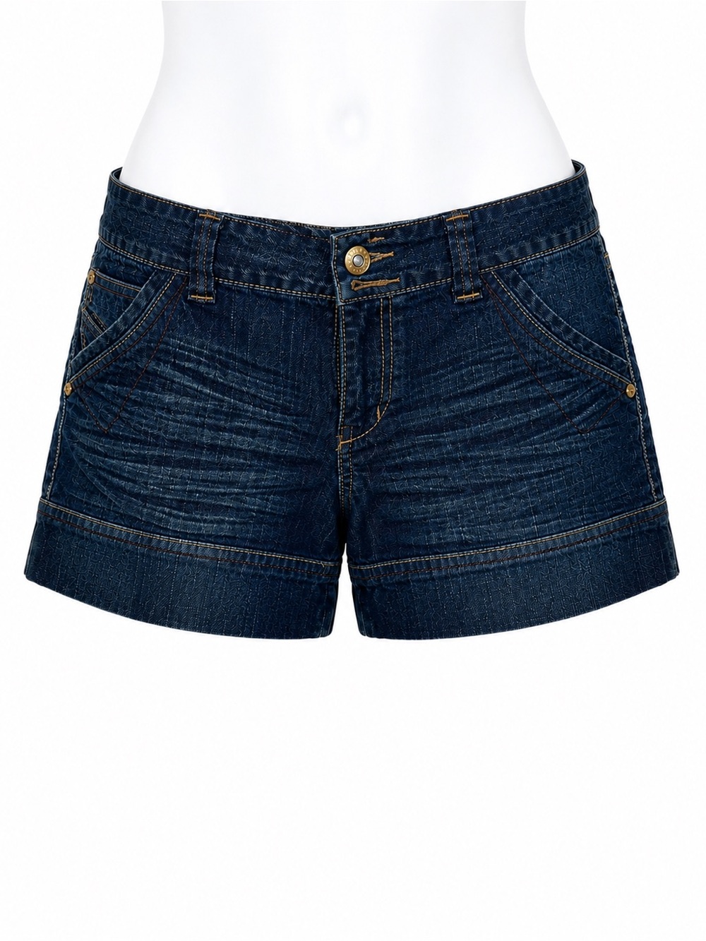 Size‎ 5 Insider Women’s Y2K Low Rise Denim Shorts Dark Wash Cuffed Jean Shorts